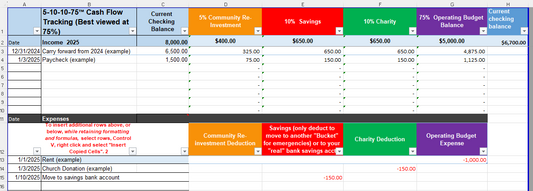 Cash Flow 5-10-10-75 Microsoft Excel App Personal Version  - FREE