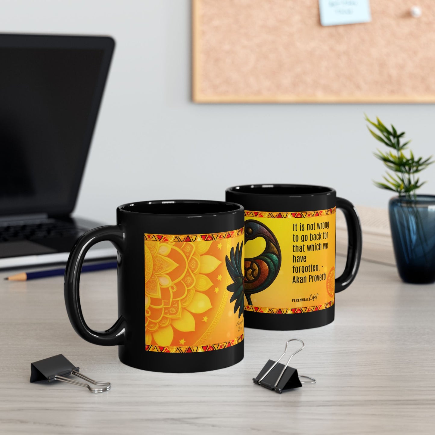 Commemorative Beverage Mug with Sankofa Bird Motif