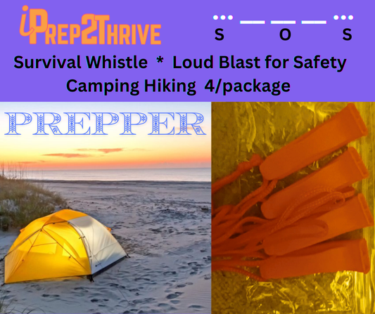 Safety Whistle with Lanyard - Loud Blast 4/package