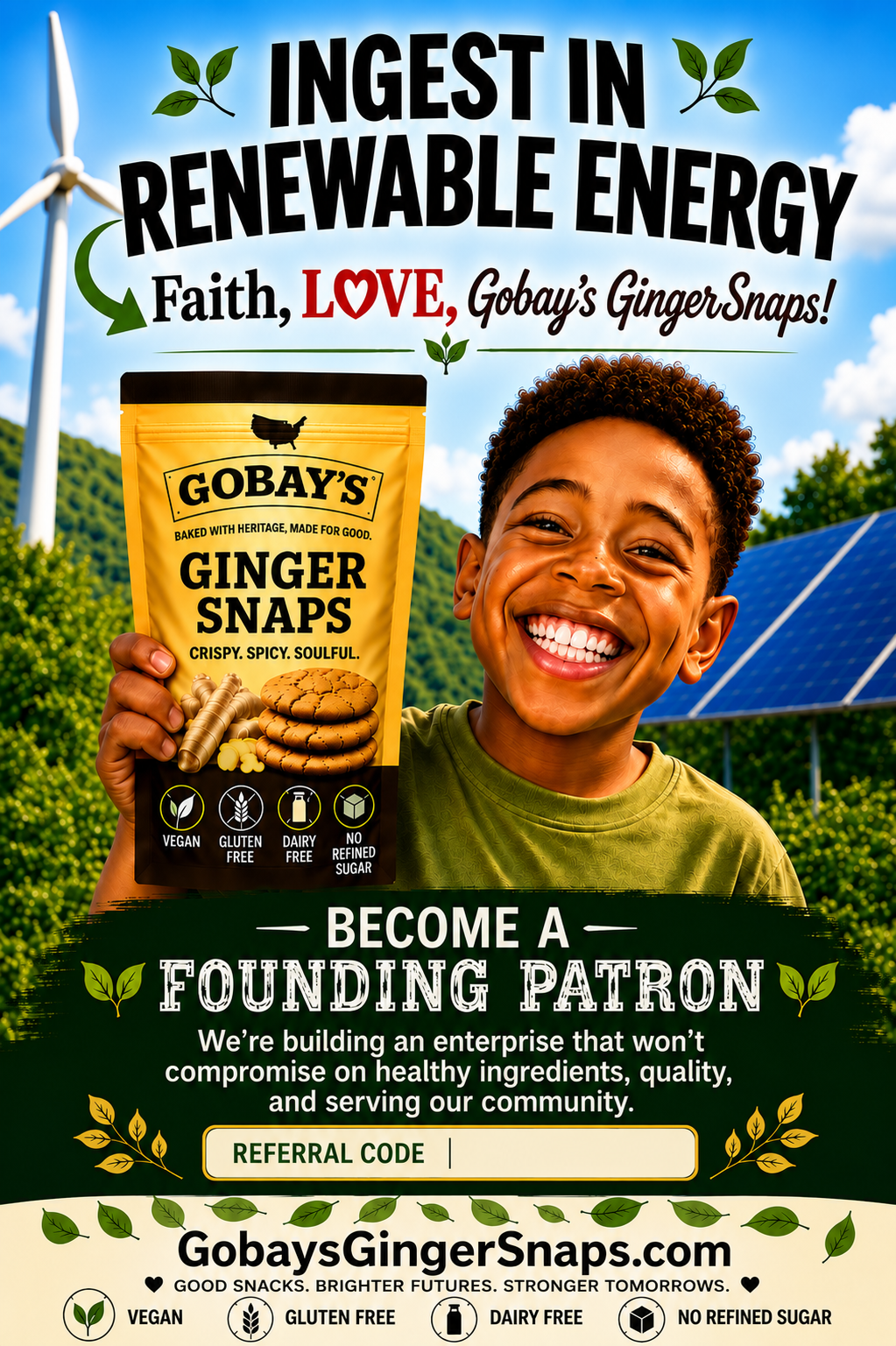 Ingest in Renewable Energy: Faith, LOVE, Gobay's Ginger Snaps Digital Image - Gobay's Ginger Snaps