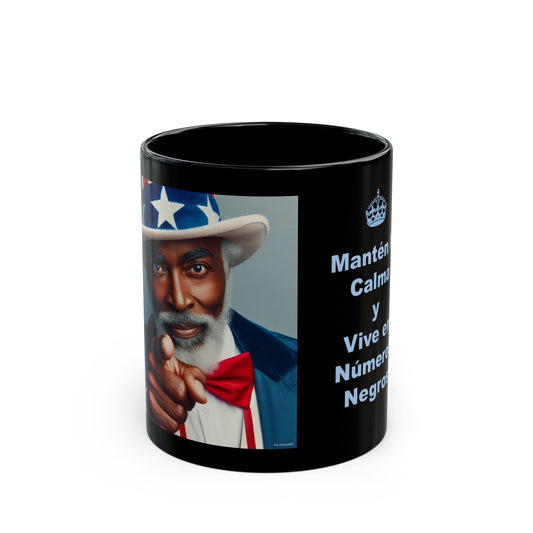 "Mantén la Calma  y  Vive en Números Negros" Mug —  Uncle Bob Design (11oz) Español