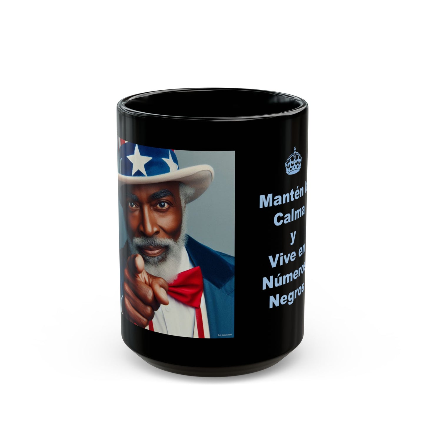 "Mantén la Calma  y  Vive en Números Negros" Mug —  Uncle Bob Design (11oz) Español