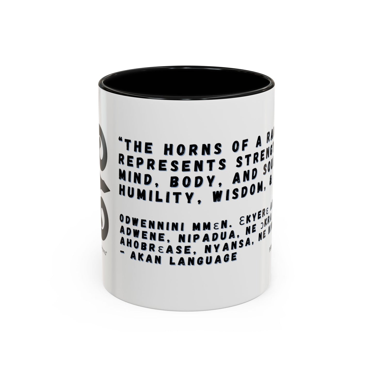 Dweninmmen, “Ram’s Horns”, Beverage Mug, by PerennialLIFE™, inspired by Andinkra Heritage