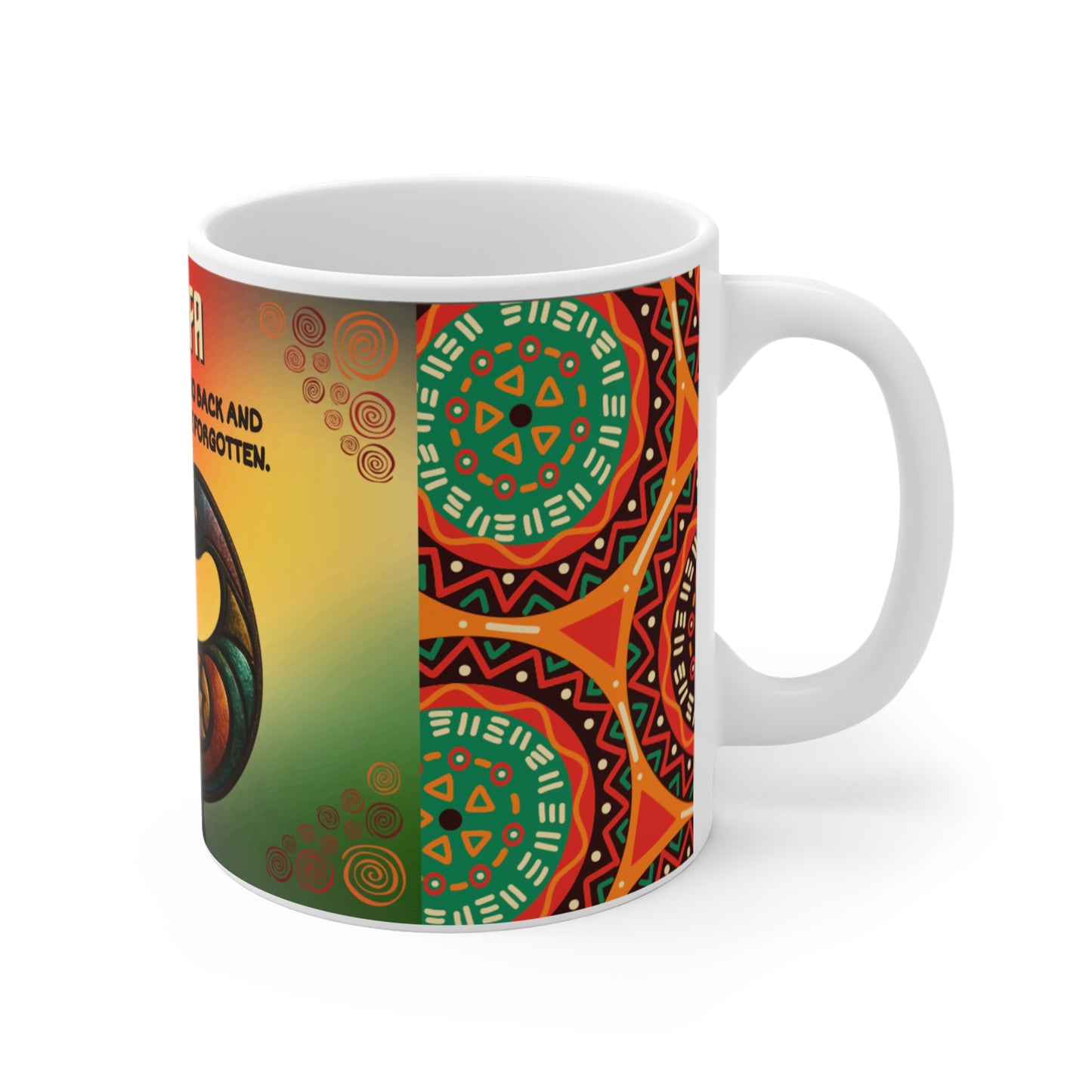 Sankofa Coffee Mug — African Sankofa Symbol with Inspirational Quote, 11oz