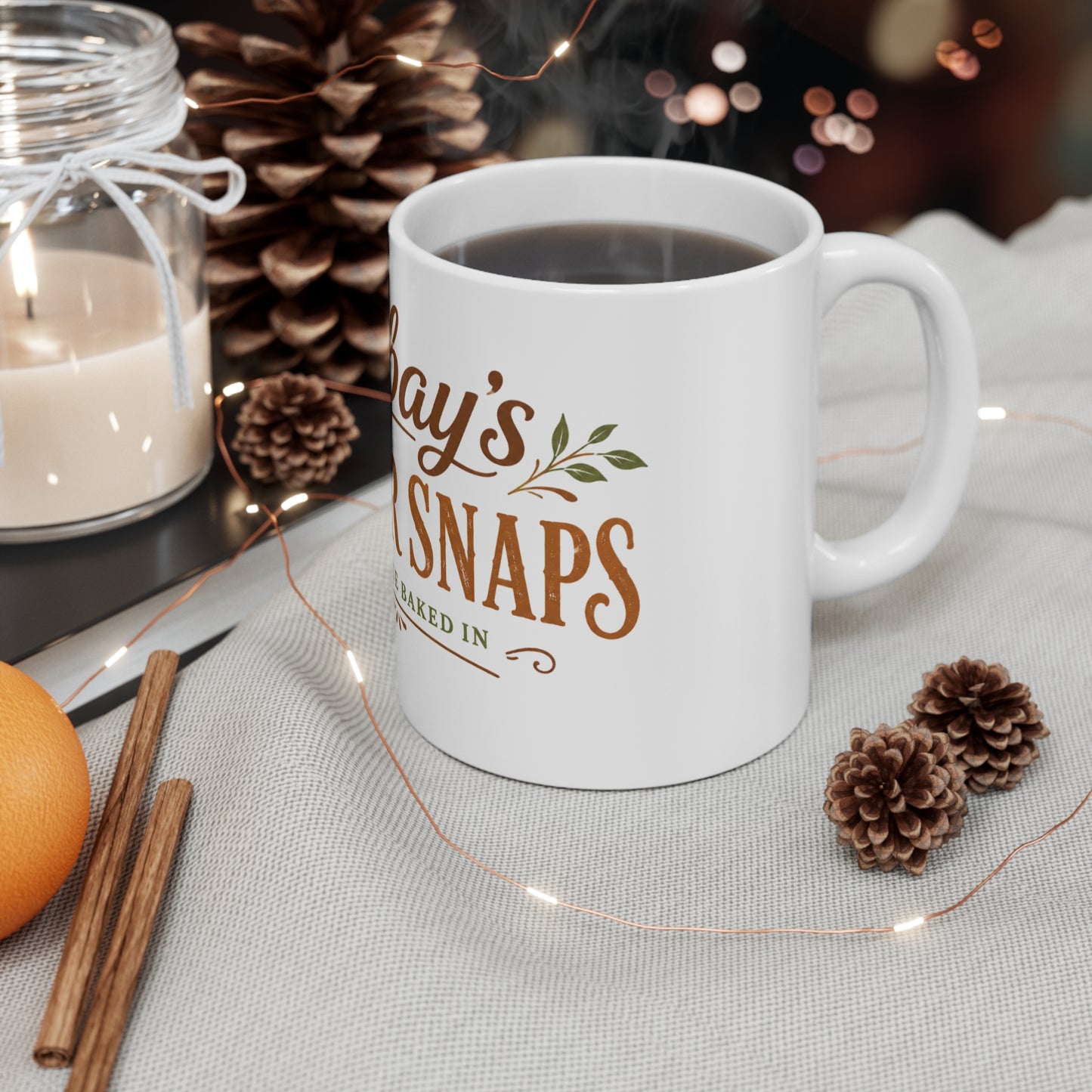 Gobay's Ginger Snaps 11oz Ceramic Mug — Heritage Baked-In Cookie Lover Gift
