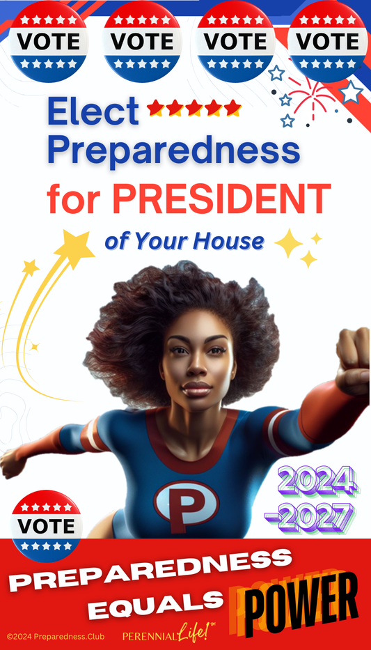 "Elect Preparedness for President", Daily Mantra, by PerennialLIFE™ Kitchen Magnet