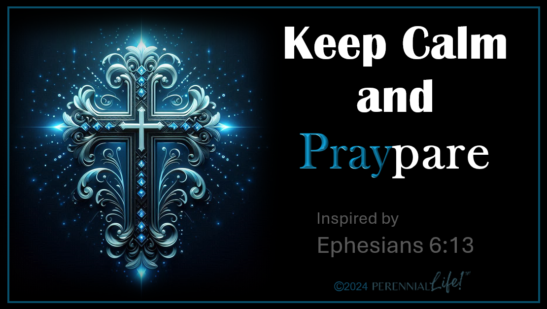 "Keep Calm and Praypare" (Ornate Version), Daily Mantra, by PerennialLIFE™ Kitchen Magnet