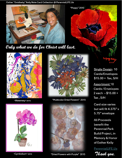 Esther "Goldbaby" Kelly Art Collection Note Cards