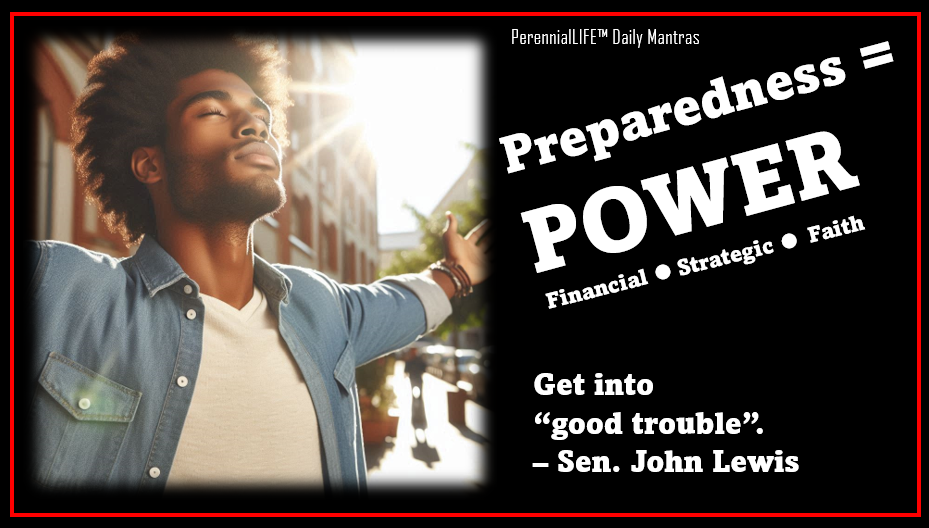 "Preparedness = POWER...Financial, Strategic, Faith", Daily Mantra by PerennialLIFE™, Kitchen Magnet