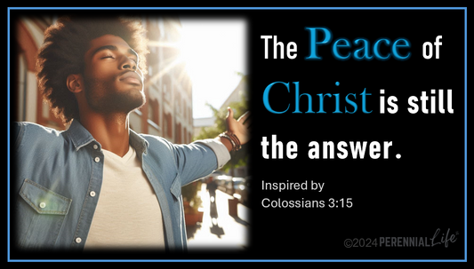 "The Peace of Christ is Still the Answer: Uplifted" Daily Mantra by PerennialLIFE™, Kitchen Magnet